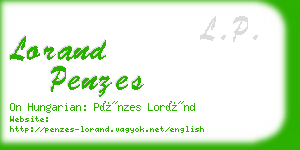 lorand penzes business card
